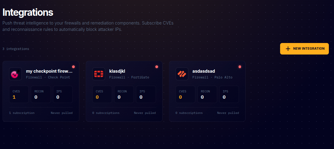 Integrations Page